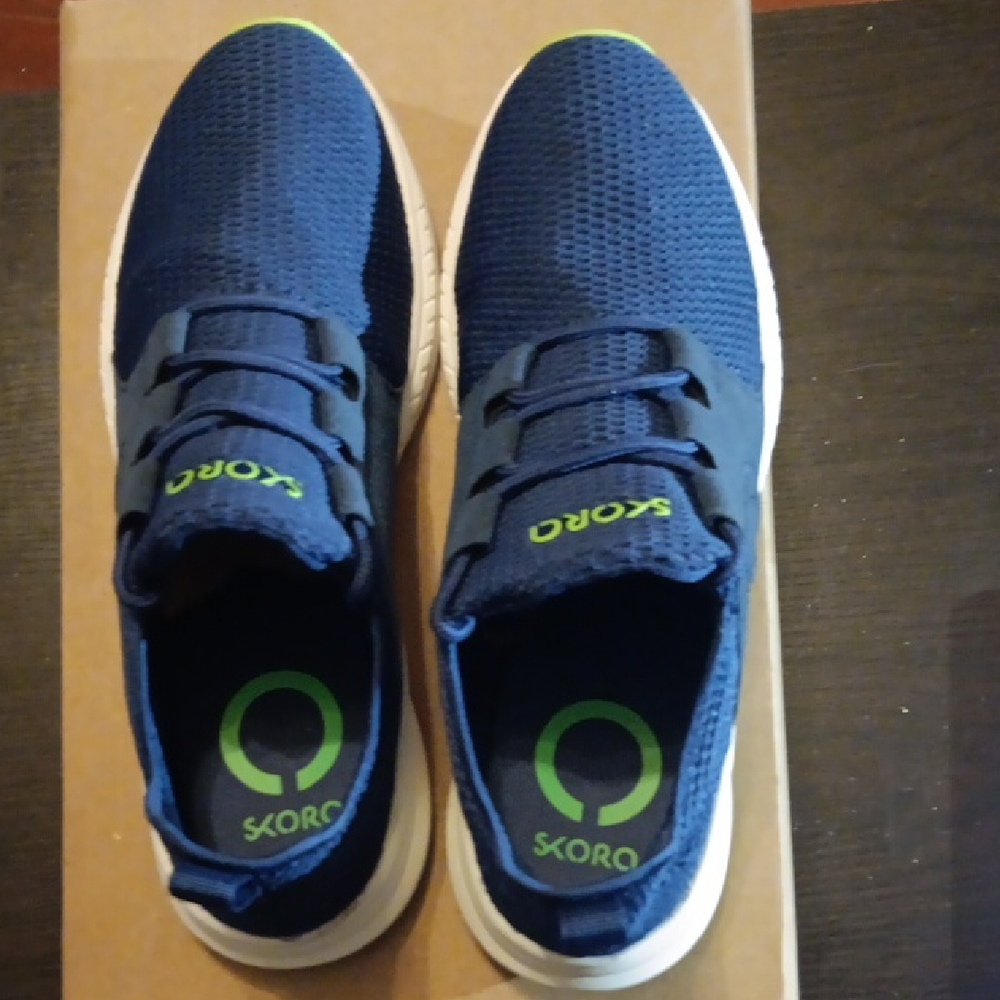 Skora Navy and Green Running Shoes Mens 8 Womens 9.5 EUC - Picture 5 of 8